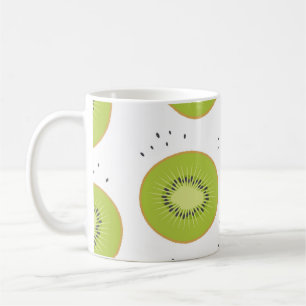 Taza De Café Cortes de fruta de Kiwi, ilustracion sin soldadura
