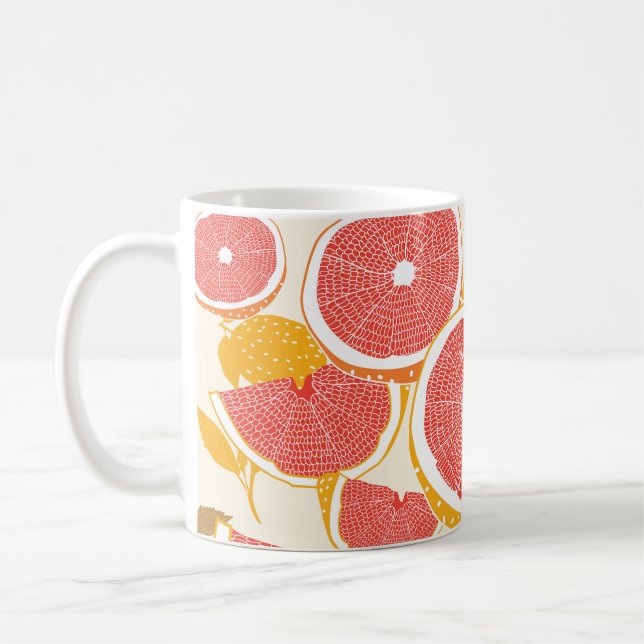 Taza De Café Cortes de pomelo con hojas (Izquierda)