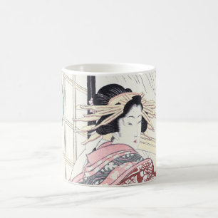 Taza De Café Cortesana de Ukiyo-e del japonés con los