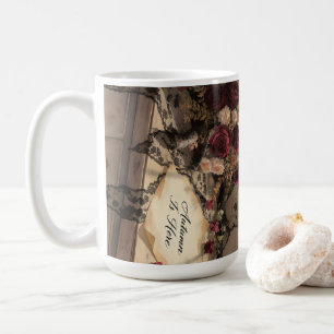 Taza De Café Cortinas de encaje de ventana de otoño victoriano