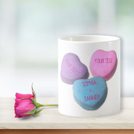 Taza De Café Corto Valentine Candy Personalizado Mensajes de te