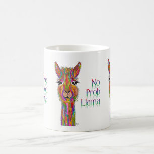 Taza De Café Corto y colorido No Prob Llama Mug