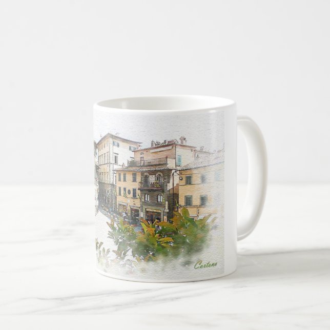 Taza De Café Cortona. Italia. Toscana (Anverso derecho)