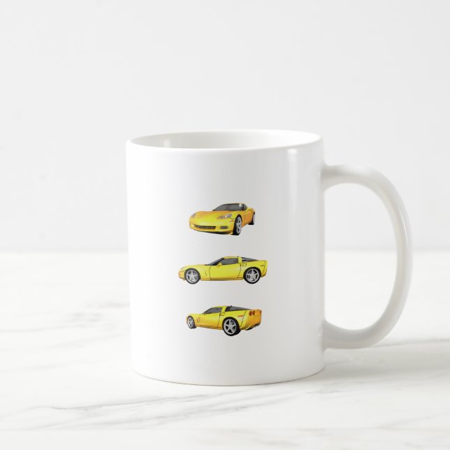 Taza De Café Corvette amarillo: (Derecha)