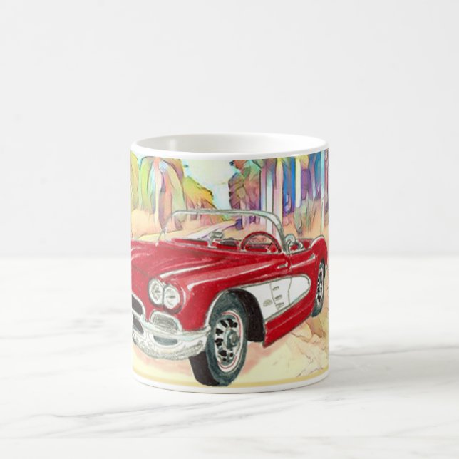 Taza De Café Corvette clásico en arte Palm Grove (Centro)