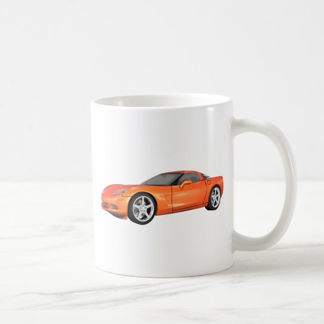 Taza De Café Corvette: Coche deportivo: Fin del Naranja: (Derecha)