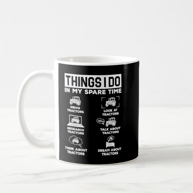 Taza De Café Cosas divertidas de Tractores que me encantan en m (Izquierda)