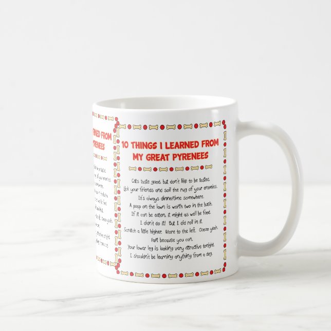 Taza De Café Cosas divertidas I aprendido de los mis grandes (Derecha)