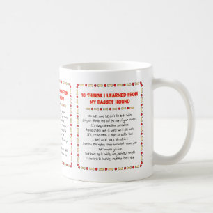Taza De Café Cosas divertidas I aprendido de mi Basset Hound