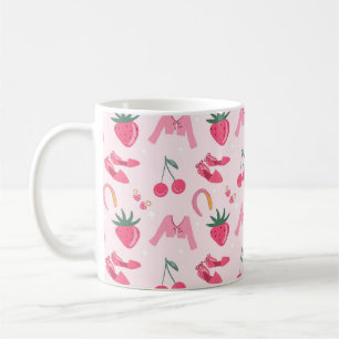 Taza De Café Cosas femeninas dibujadas a mano Kawaii Patrón con