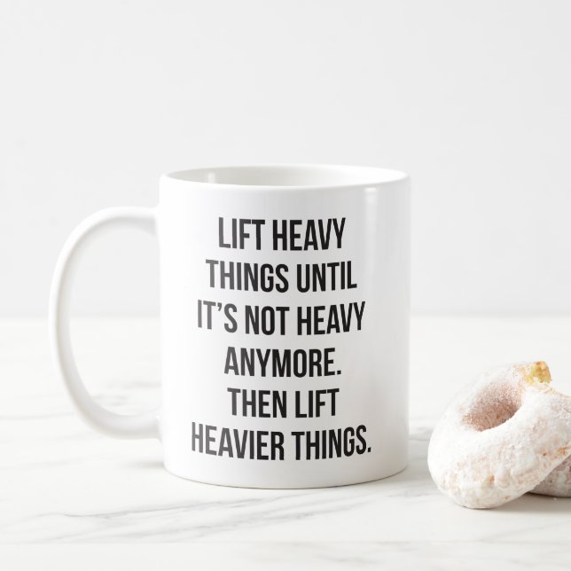 Taza De Café Cosas pesadas levadizas - Gimnasio motivacional di (Con donut)