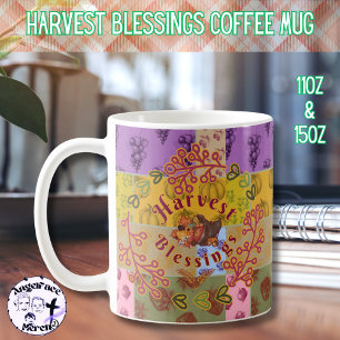 Taza De Café Cosecha Bendiciones Vintage Fruta de Otoño