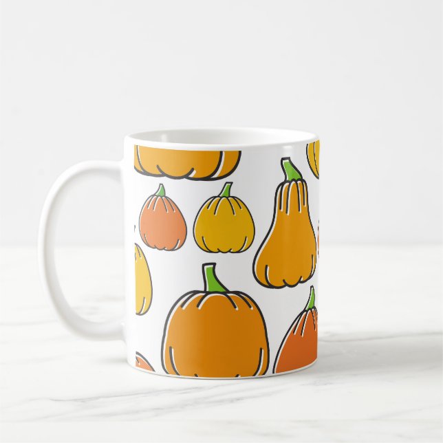 Taza De Café Cosecha de calabaza, patrón de verduras estacional (Izquierda)