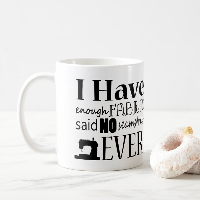 Taza De Café Cosecha - Humor de artesanía de tela insuficiente (Con donut)