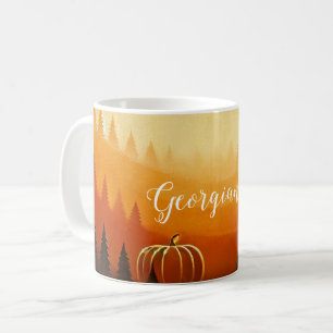 Taza De Café Cosecha personalizada de calabaza cosecha otoñal