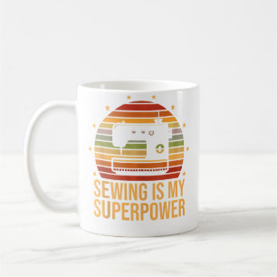 Taza De Café Coser Es Mi Superpoder Costurera Quilting Costurer
