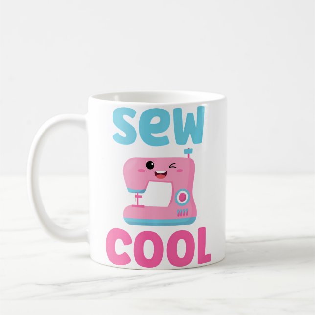 Taza De Café Coser Genial Cute Kawaii Máquina de Coser Divertid (Izquierda)