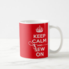 Taza De Café Coser, mantener la calma roja