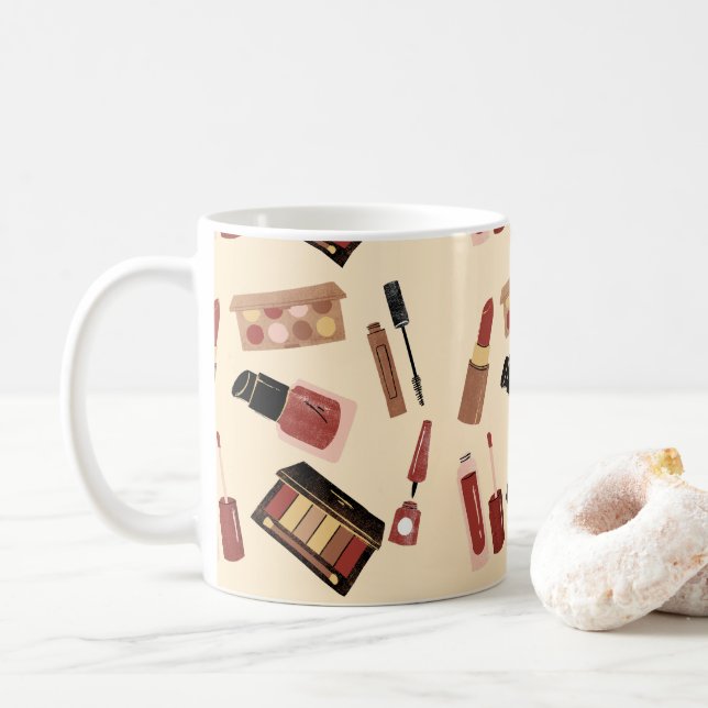 Taza De Café Cosméticos maquillaje Patrón de belleza Cosmetolog (Con donut)