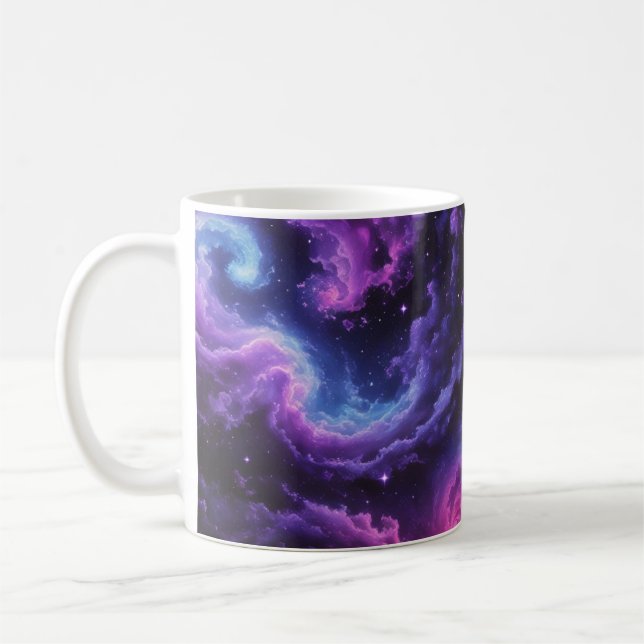 Taza De Café Cosmic Galaxy Nebula Abstract Space Art Design (Izquierda)