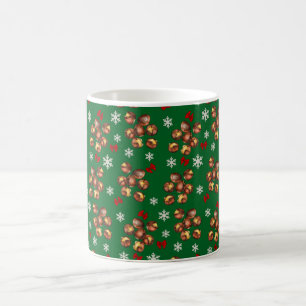Taza De Café Cosmo Castaño Asado Y Copos De Nieve Invierno