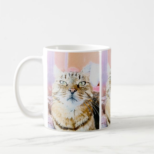 Taza De Café Cosmo Cat Mug - Diseño capilar caprichoso (Izquierda)