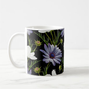 Taza De Café Cosmos Daisy Floral Seamless Collage