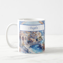 Taza De Café Costa Amalfitana Azulejos Azules Italia