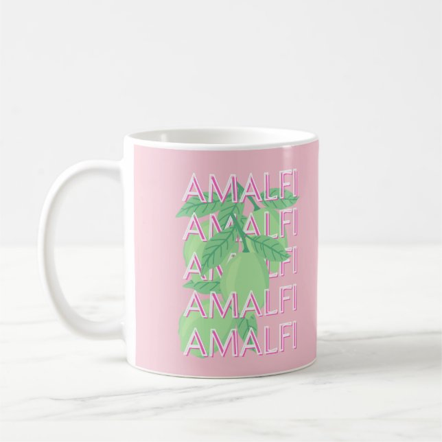 Taza De Café Costa Amalfitana, Italia Viaje Arte, Rosa (Izquierda)