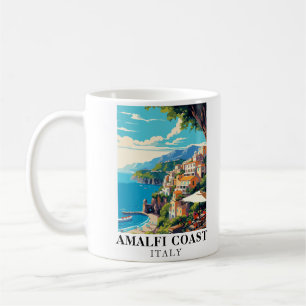 Taza De Café Costa Amalfitana Italia Viaje Retro