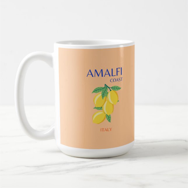 Taza De Café Costa Amalfitana, Italia, Viajes, Pastel, Naranja (Izquierda)