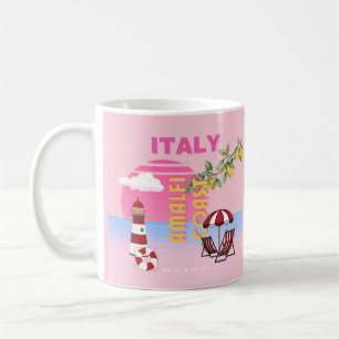 Taza De Café Costa Amalfitana, Viaje Preppy, Rosa