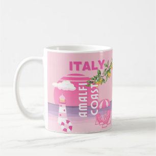 Taza De Café Costa Amalfitana, Viaje Preppy, Rosa