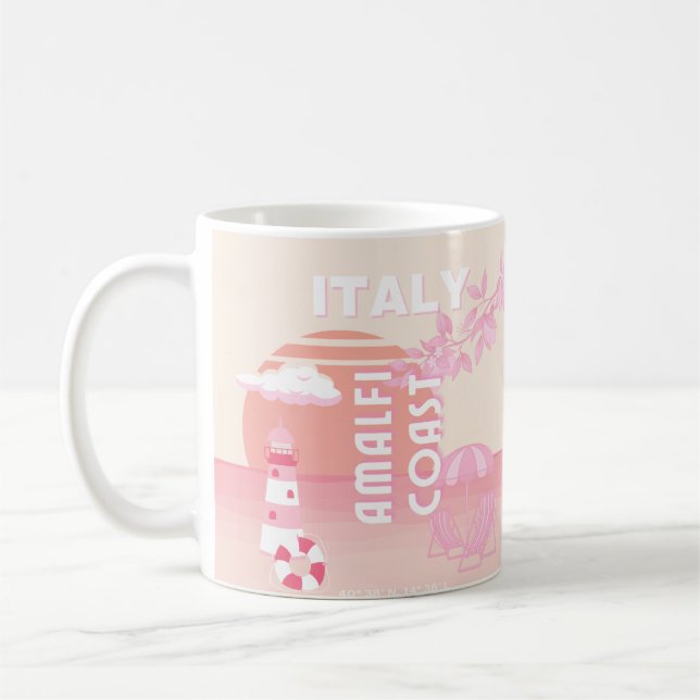 Taza De Café Costa de Amalfi, arte de viajes, viajes con perrit (Izquierda)