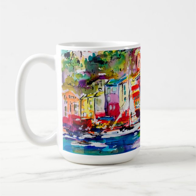 Taza De Café Costa de Amalfi Italia Araculas de arte originales (Izquierda)
