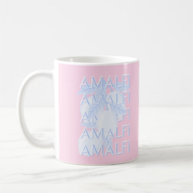 Taza De Café Costa de Amalfi, Italia, arte de viajes, Preppy (Izquierda)