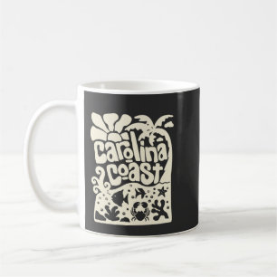 Taza De Café Costa de Carolina Playa Vintage Retro Palma Árbol 