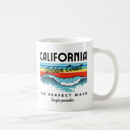 Taza De Café Costa Dorada de California, gráfico vintage Sunset