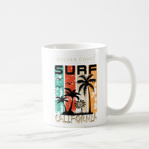 Taza De Café Costa Dorada de California, gráfico vintage Sunset