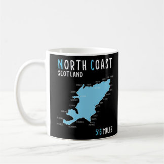 Taza De Café Costa Norte 500 Ruta de conducción Mapa Escocia NC