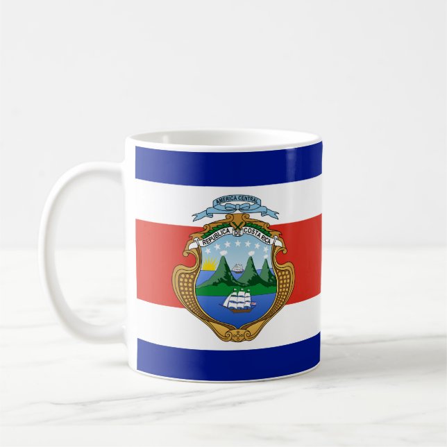Taza De Café Costa Rica (escudo de armas/bandera) (Izquierda)