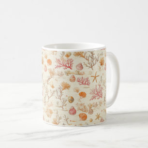 Taza De Café Costa Rústica - Aguas marinas, pez estrella, arrec