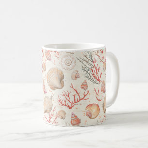 Taza De Café Costa Rústica - Aguas marinas, pez estrella, arrec