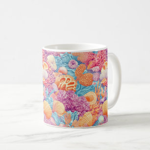 Taza De Café Costa Rústica - Aguas marinas, pez estrella, arrec