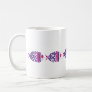 Taza De Café Costera Prep Con Familia De Peces Col