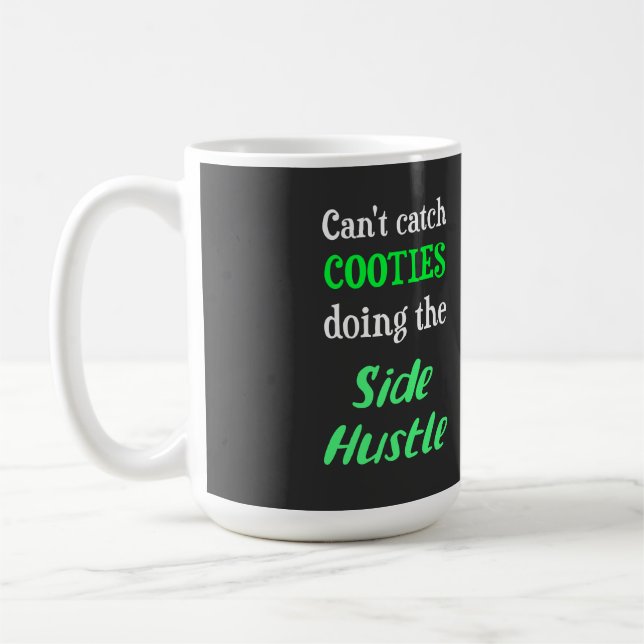 Taza De Café Costillas de barrido lateral Neon Green Text (Izquierda)