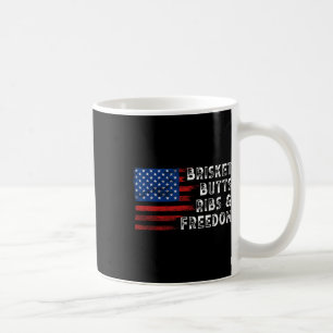 Taza De Café Costillas De Brisket Butts Y Carne De Cocina Al Va