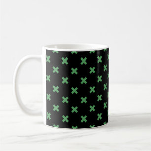 Taza De Café Costillas de cruz verde sobre negro