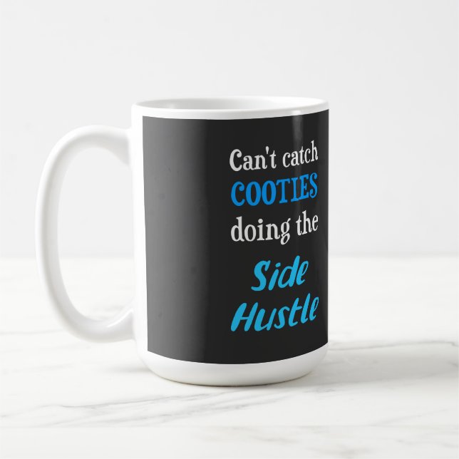 Taza De Café Costillas de empuje lateral Neon Blue Textos (Izquierda)