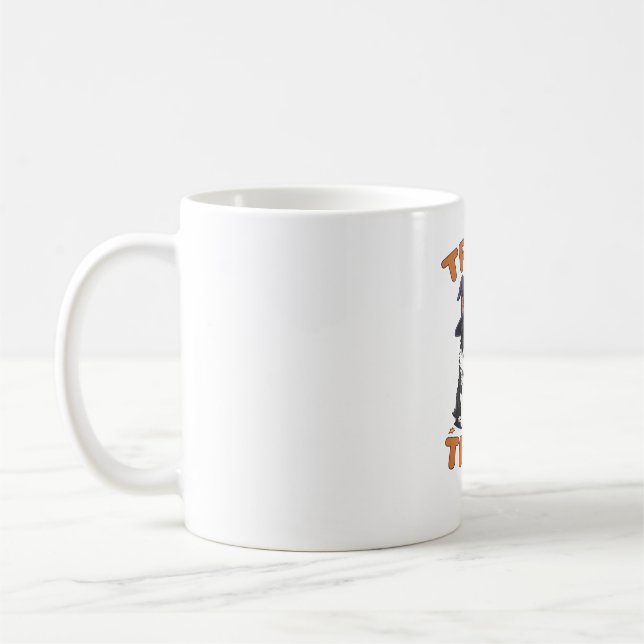 Taza De Café Costuma de perro collie de la frontera Halloween " (Izquierda)